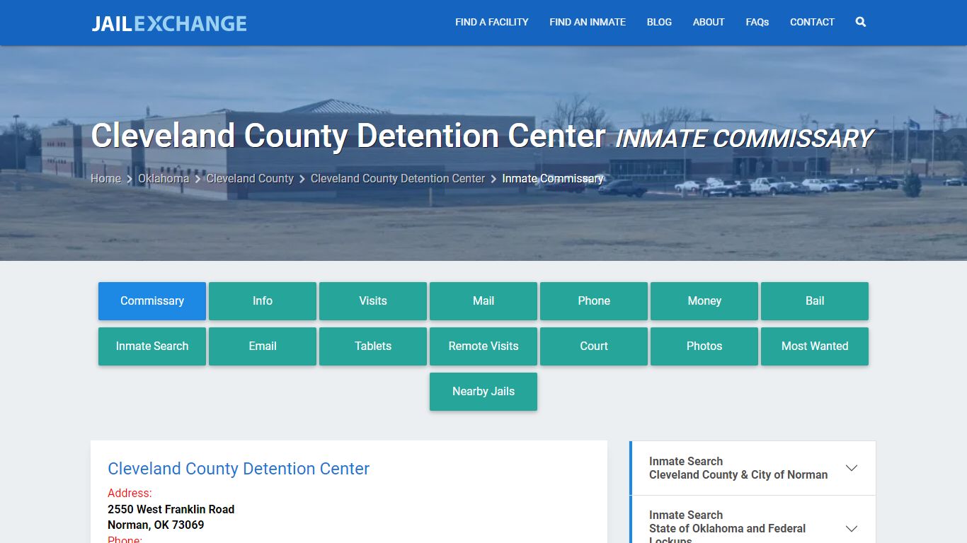 Cleveland County Detention Center Inmate Commissary - Jail Exchange