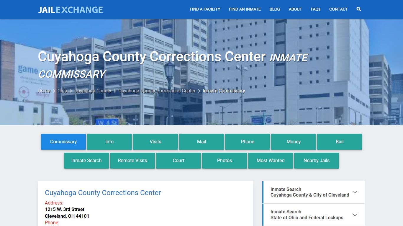 Cuyahoga County Corrections Center Inmate Commissary - Jail Exchange